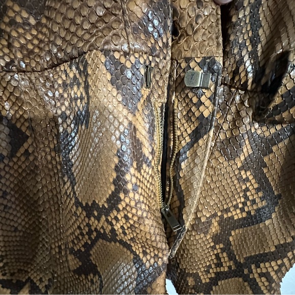 Saint Laurent Paris Python Leather Belted Playsuit size FR 36 Long Sleeve Shorts - Picture 13 of 16